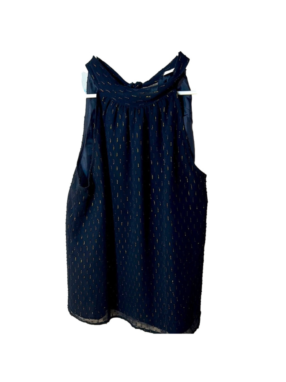 J.Crew factory Black and Gold Sleeveless Tie-Back Top size 4